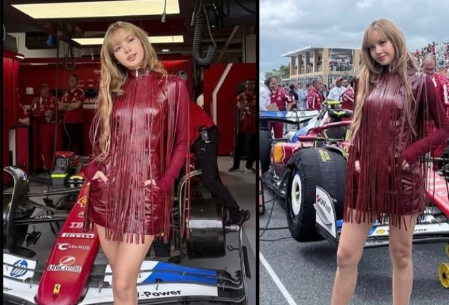 Lisa BLACKPINK 'Kepergok' di Ajang Balap F1 Grand Prix Miami: Gunakan Pakaian Daur Ulang Full Maroon